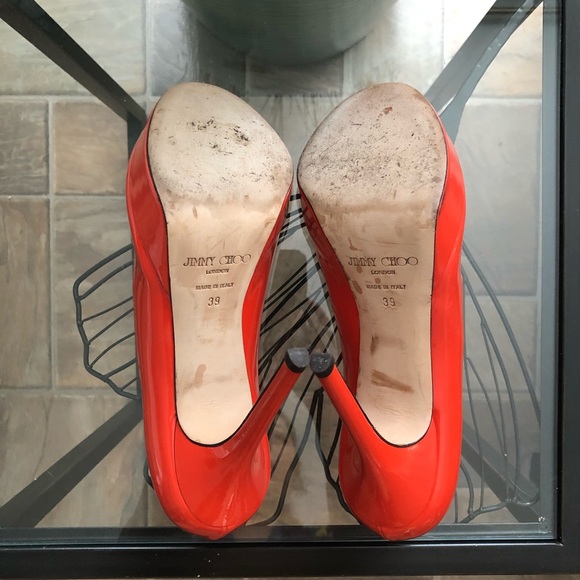 Jimmy Choo Pumps Heels Platform Shoes Peep Toe - Picture 5 of 7